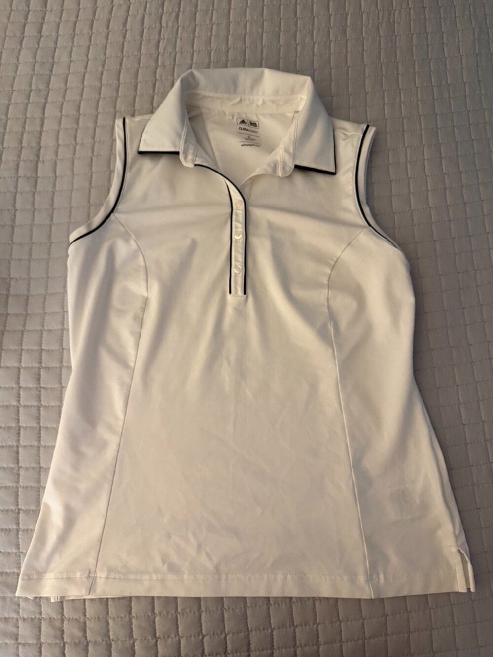 Adidas ClimaCool White Sleeveless Golf Polo M